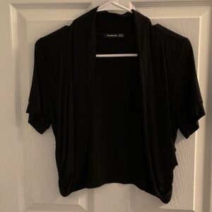 Black Open Front Cardigan